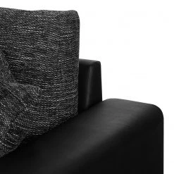 Roomscape Canapé d'angle Berrings (convertible) - Méridienne courte à droite (vue de face) -Canapés Soldes Magasin ecksofa berrings mit schlaffunktion kunstleder strukturstoff schwarz longchair davorstehend rechts 4963280
