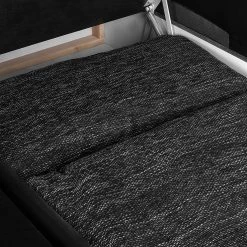 Roomscape Canapé d'angle Berrings (convertible) - Méridienne courte à droite (vue de face) -Canapés Soldes Magasin ecksofa berrings mit schlaffunktion kunstleder strukturstoff schwarz longchair davorstehend rechts 4963304