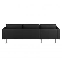 Fredriks Canapé d'angle Bivona II - Noir - Méridienne courte à gauche (vue de face) -Canapés Soldes Magasin ecksofa bivona ii echtleder longchair davorstehend links schwarz 3634209