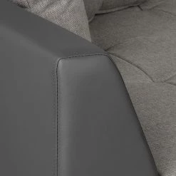 Roomscape Canapé d'angle Brandon - Cuir synthétique anthracite - Méridienne à gauche (vue de face) -Canapés Soldes Magasin ecksofa brandon kunstleder anthrazit ottomane davorstehend links 395075