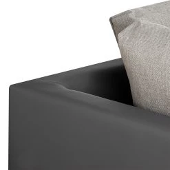 Roomscape Canapé d'angle Brandon - Cuir synthétique anthracite - Méridienne à gauche (vue de face) -Canapés Soldes Magasin ecksofa brandon kunstleder anthrazit ottomane davorstehend links 395080