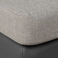 Roomscape Canapé d'angle Brandon - Cuir synthétique anthracite - Méridienne à gauche (vue de face) -Canapés Soldes Magasin ecksofa brandon kunstleder anthrazit ottomane davorstehend links 395082