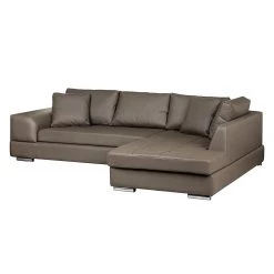 Roomscape Canapé d'angle Tosya - Cuir synthétique marron - Méridienne à droite (vue de face) -Canapés Soldes Magasin ecksofa brandon kunstleder braun ottomane davorstehend rechts 373660