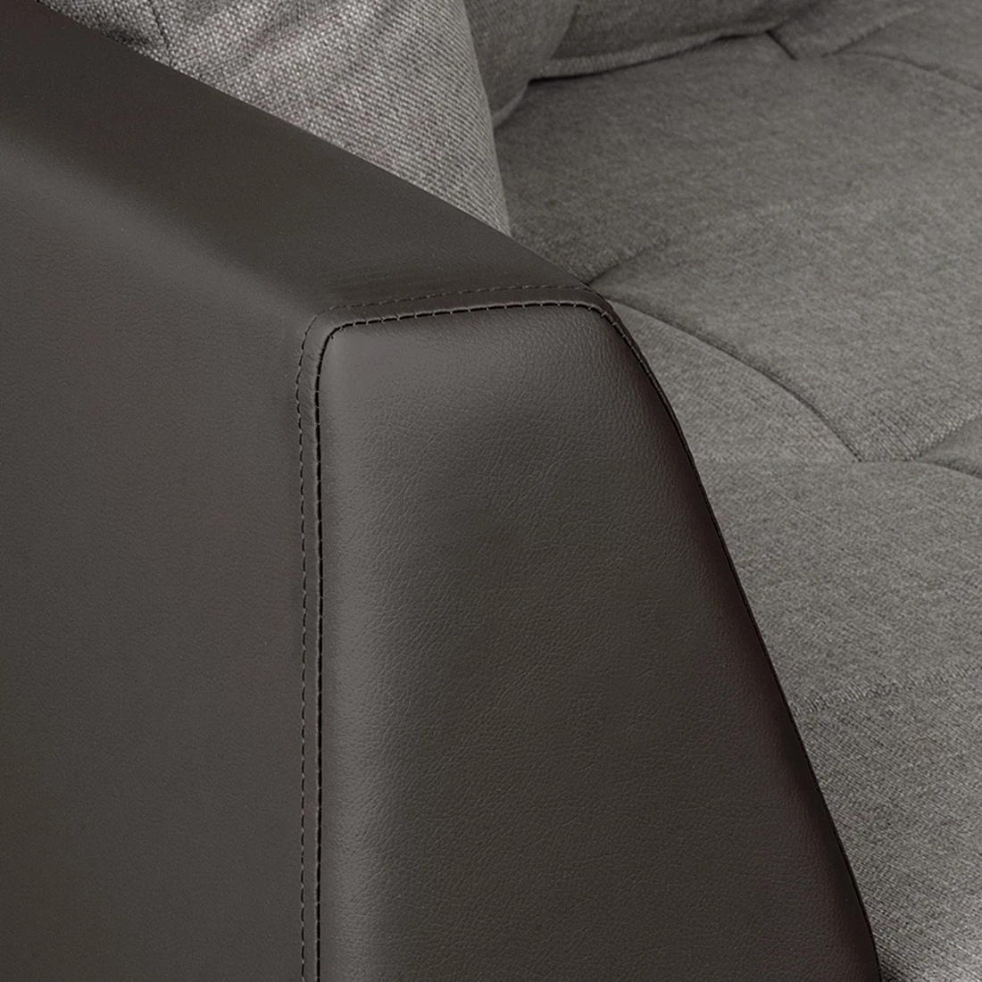 Roomscape Canapé d'angle Brandon - Cuir synthétique marron foncé - Méridienne à gauche (vue de face) 15 Roomscape Canapé d'angle Brandon - Cuir synthétique marron foncé - Méridienne à gauche (vue de face) – Image 15