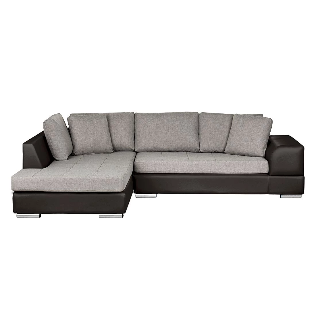 Roomscape Canapé d'angle Brandon - Cuir synthétique marron foncé - Méridienne à gauche (vue de face) 2 Roomscape Canapé d'angle Brandon - Cuir synthétique marron foncé - Méridienne à gauche (vue de face) – Image 2