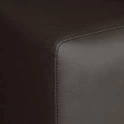 Roomscape Canapé d'angle Brandon - Cuir synthétique marron foncé - Méridienne à droite (vue de face) -Canapés Soldes Magasin ecksofa brandon kunstleder dunkelbraun ottomane davorstehend rechts 395094