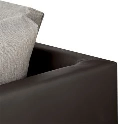 Roomscape Canapé d'angle Brandon - Cuir synthétique marron foncé - Méridienne à droite (vue de face) -Canapés Soldes Magasin ecksofa brandon kunstleder dunkelbraun ottomane davorstehend rechts 395095