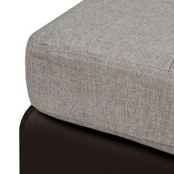 Roomscape Canapé d'angle Brandon - Cuir synthétique marron foncé - Méridienne à droite (vue de face) -Canapés Soldes Magasin ecksofa brandon kunstleder dunkelbraun ottomane davorstehend rechts 395096