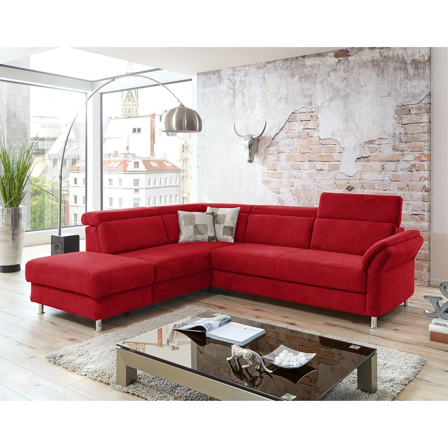 Fredriks Canapé d'angle Calang - Rouge - Méridienne longue à gauche (vue de face) - Sans fonction 4 Fredriks Canapé d'angle Calang - Rouge - Méridienne longue à gauche (vue de face) - Sans fonction – Image 4