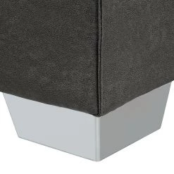 Loftscape Canapé d'angle Calli - Cuir synthétique anthracite - Méridienne à droite (vue de face) -Canapés Soldes Magasin ecksofa calli kunstleder anthrazit longchair davorstehend rechts 394652