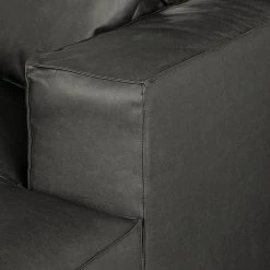 Loftscape Canapé d'angle Calli - Cuir synthétique anthracite - Méridienne à droite (vue de face) -Canapés Soldes Magasin ecksofa calli kunstleder anthrazit longchair davorstehend rechts 394656