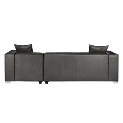 Loftscape Canapé d'angle Calli - Cuir synthétique anthracite - Méridienne à droite (vue de face) -Canapés Soldes Magasin ecksofa calli kunstleder anthrazit longchair davorstehend rechts 394657