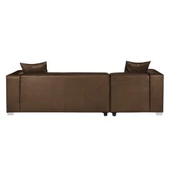Loftscape Canapé d'angle Calli - Cuir synthétique marron - Méridienne à gauche (vue de face) -Canapés Soldes Magasin ecksofa calli kunstleder braun longchair davorstehend links 394745