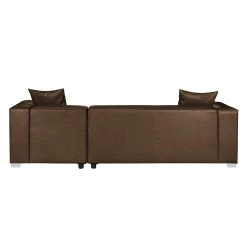 Loftscape Canapé d'angle Calli - Cuir synthétique marron - Méridienne à droite (vue de face) -Canapés Soldes Magasin ecksofa calli kunstleder braun longchair davorstehend rechts 394732