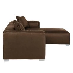Loftscape Canapé d'angle Calli - Cuir synthétique marron - Méridienne à droite (vue de face) -Canapés Soldes Magasin ecksofa calli kunstleder braun longchair davorstehend rechts 394733