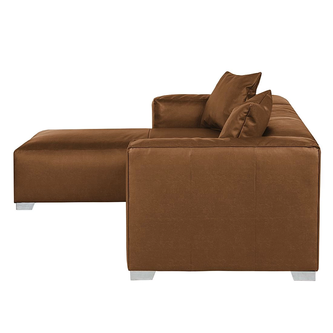 Loftscape Canapé d'angle Calli - Cuir synthétique marron clair - Méridienne à gauche (vue de face) 4 Loftscape Canapé d'angle Calli - Cuir synthétique marron clair - Méridienne à gauche (vue de face) – Image 4