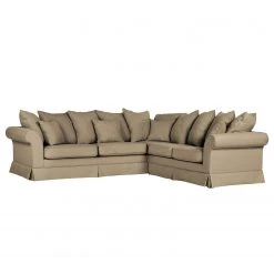 Maison Belfort Canapé d'angle Campagne III Tissu - Noix de muscade