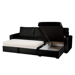 Fredriks Canapé d'angle Cavolo - Avec fonction couchage - Imitation cuir noir - Méridienne montable à gauche ou à droite 9 Fredriks Canapé d'angle Cavolo - Avec fonction couchage - Imitation cuir noir - Méridienne montable à gauche ou à droite -Canapés Soldes Magasin ecksofa cavolo mit schlaffunktion kunstleder schwarz ottomane rechts 1317939