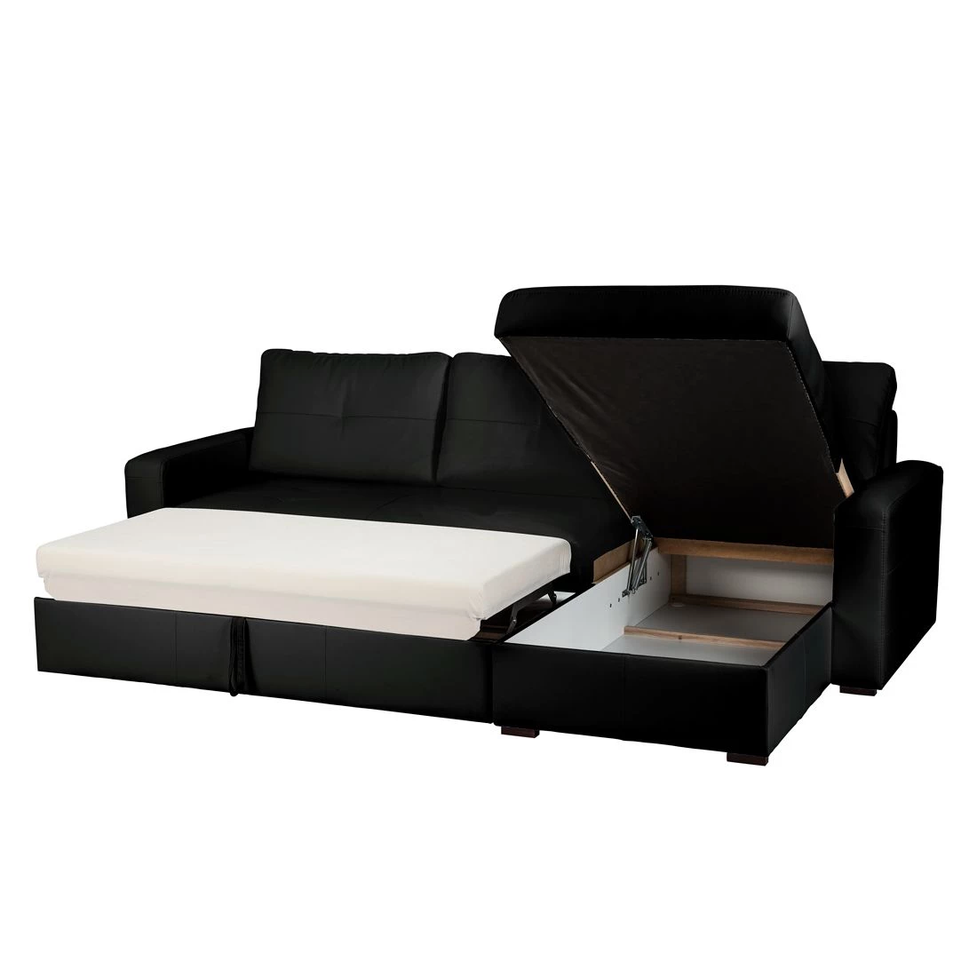 Fredriks Canapé d'angle Cavolo - Avec fonction couchage - Imitation cuir noir - Méridienne montable à gauche ou à droite 3 Fredriks Canapé d'angle Cavolo - Avec fonction couchage - Imitation cuir noir - Méridienne montable à gauche ou à droite – Image 3