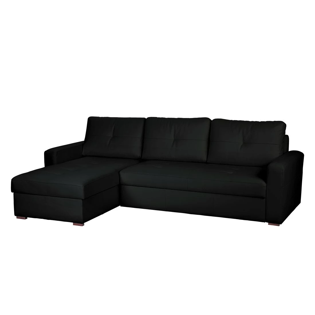 Fredriks Canapé d'angle Cavolo - Avec fonction couchage - Imitation cuir noir - Méridienne montable à gauche ou à droite 1 Fredriks Canapé d'angle Cavolo - Avec fonction couchage - Imitation cuir noir - Méridienne montable à gauche ou à droite