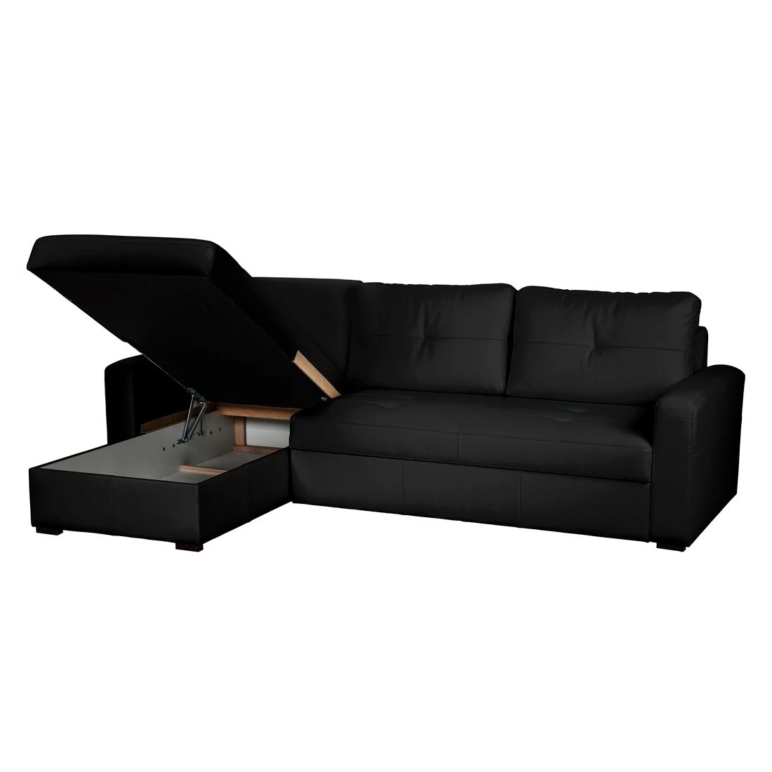 Fredriks Canapé d'angle Cavolo - Avec fonction couchage - Imitation cuir noir - Méridienne montable à gauche ou à droite 4 Fredriks Canapé d'angle Cavolo - Avec fonction couchage - Imitation cuir noir - Méridienne montable à gauche ou à droite – Image 4