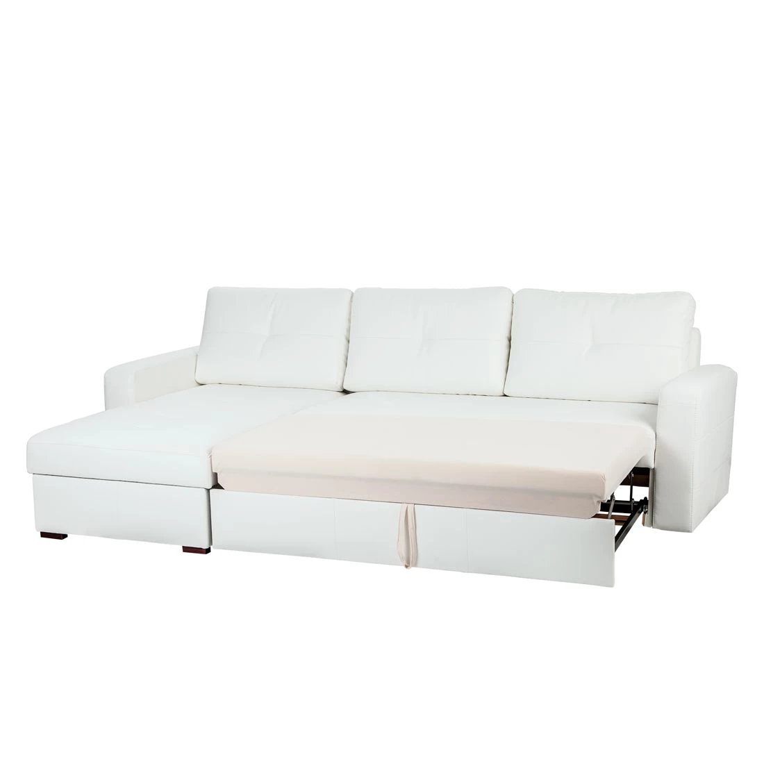Fredriks Canapé d'angle Cavolo - Avec fonction couchage - Imitation cuir blanc - Méridienne montable à gauche ou à droite 3 Fredriks Canapé d'angle Cavolo - Avec fonction couchage - Imitation cuir blanc - Méridienne montable à gauche ou à droite – Image 3