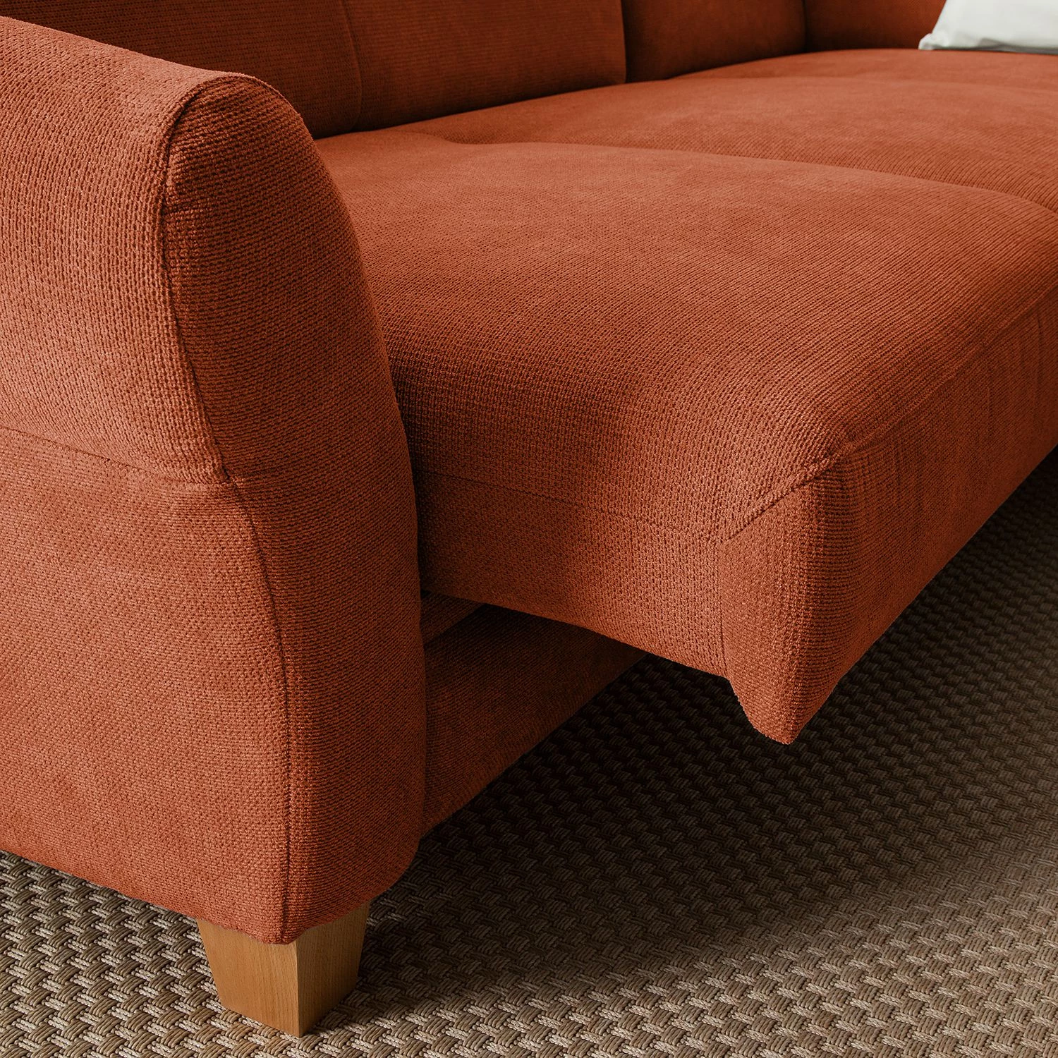 Ars Natura Canapé d'angle Cebu - Marron miel - Méridienne longue à droite (vue de face) - Avec réglage de la profondeur d'assise 11 Ars Natura Canapé d'angle Cebu - Marron miel - Méridienne longue à droite (vue de face) - Avec réglage de la profondeur d'assise – Image 11