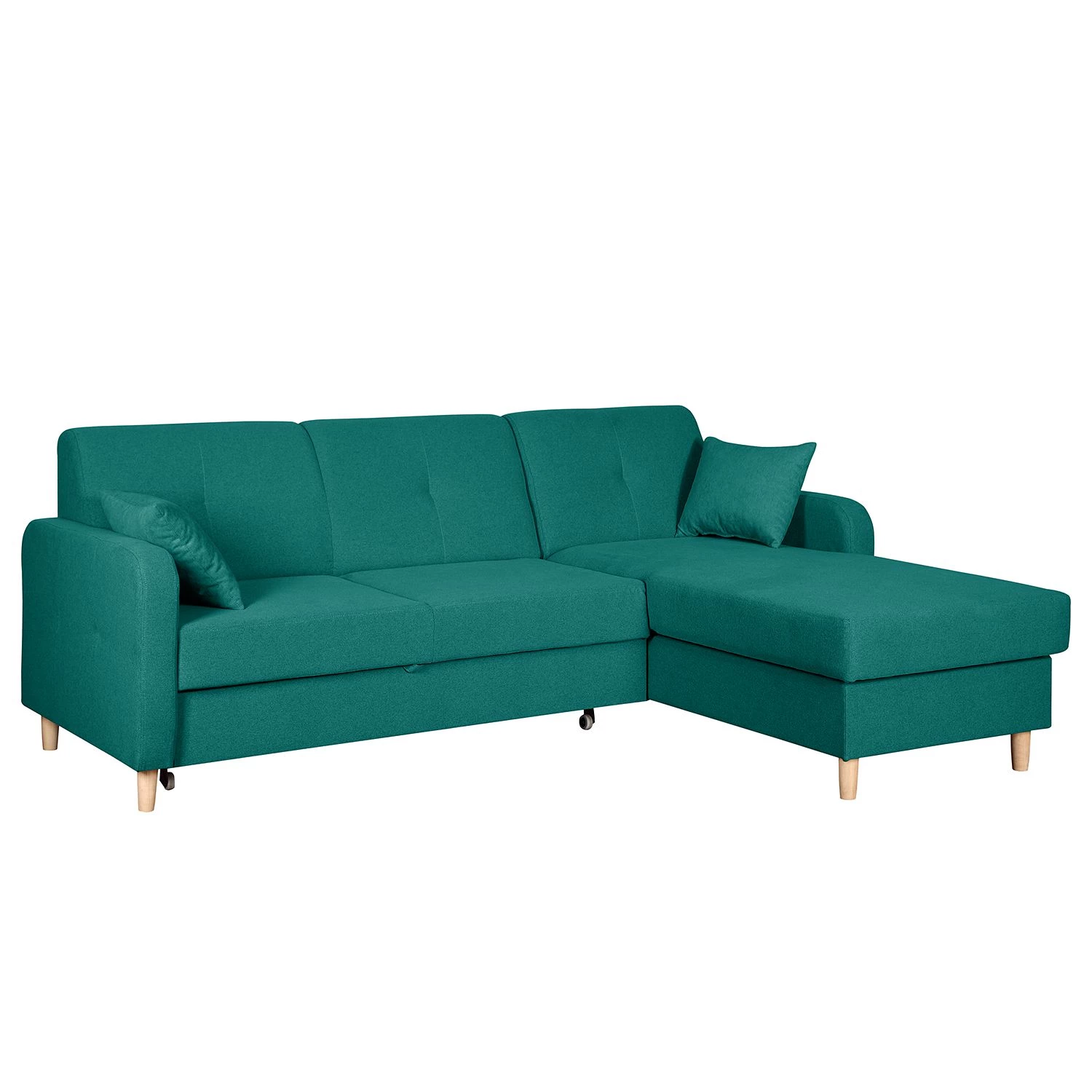 Mørteens Canapé d'angle convertible Clintwood - Tissu - Méridienne à monter à gauche ou à droite - Turquoise 4 Mørteens Canapé d'angle convertible Clintwood - Tissu - Méridienne à monter à gauche ou à droite - Turquoise – Image 4