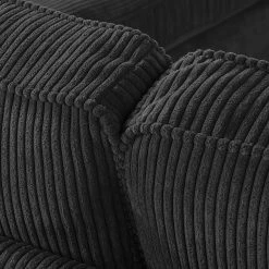 Naturoo Canapé d'angle Coolock - Noir - Méridienne longue à droite (vue de face) -Canapés Soldes Magasin ecksofa coolock samtstoff ottomane davorstehend rechts schwarz 4481320