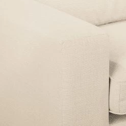 Naturoo Canapé d'angle Coolock - Crème - Méridienne longue à droite (vue de face) -Canapés Soldes Magasin ecksofa coolock webstoff ottomane davorstehend rechts creme 4185044