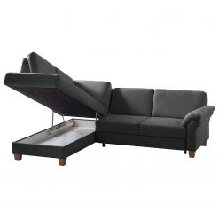 Ars Natura Canapé d'angle Davao - Microfibre -Canapés Soldes Magasin ecksofa davao microfaser ottomane davorstehend links mit schlaffunktion dunkelgrau 4796864