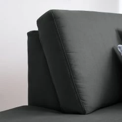 Ars Natura Canapé d'angle Davao - Microfibre -Canapés Soldes Magasin ecksofa davao microfaser ottomane davorstehend links ohne schlaffunktion dunkelgrau 4643420