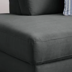 Ars Natura Canapé d'angle Davao - Microfibre -Canapés Soldes Magasin ecksofa davao microfaser ottomane davorstehend links ohne schlaffunktion dunkelgrau 4643424