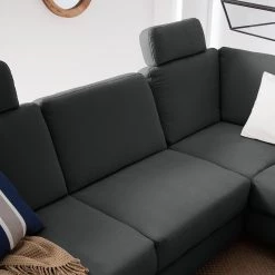 Ars Natura Canapé d'angle Davao - Gris foncé - Méridienne longue à droite (vue de face) 39 Ars Natura Canapé d'angle Davao - Gris foncé - Méridienne longue à droite (vue de face) -Canapés Soldes Magasin ecksofa davao microfaser ottomane davorstehend rechts mit schlaffunktion dunkelgrau 4643640