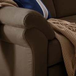 Ars Natura Canapé d'angle Davao - Marron - Méridienne longue à droite (vue de face) -Canapés Soldes Magasin ecksofa davao microfaser ottomane davorstehend rechts ohne schlaffunktion braun 4643436