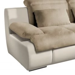 Cotta Canapé d'angle Delsbo (convertible) - Imitation cuir / Microfibre - Crème / Beige - Méridienne courte à droite (vue de face) -Canapés Soldes Magasin ecksofa delsbo mit schlaffunktion kunstleder microfaser longchair davorstehend rechts beige 3511345
