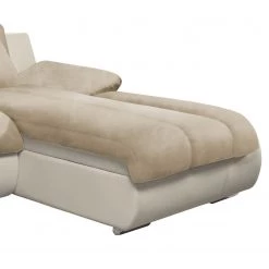 Cotta Canapé d'angle Delsbo (convertible) - Imitation cuir / Microfibre - Crème / Beige - Méridienne courte à droite (vue de face) -Canapés Soldes Magasin ecksofa delsbo mit schlaffunktion kunstleder microfaser longchair davorstehend rechts beige 3511349