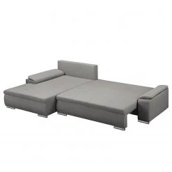 Fredriks Canapé d'angle Dengie (convertible) - Tissu structuré -Canapés Soldes Magasin ecksofa dengie mit schlaffunktion strukturstoff longchair davorstehend links platin 5055264
