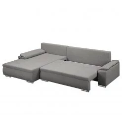Fredriks Canapé d'angle Dengie (convertible) - Tissu structuré -Canapés Soldes Magasin ecksofa dengie mit schlaffunktion strukturstoff longchair davorstehend links platin 5055272