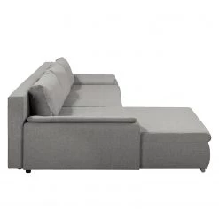 Fredriks Canapé d'angle Dengie (convertible) - Tissu structuré -Canapés Soldes Magasin ecksofa dengie mit schlaffunktion strukturstoff longchair davorstehend links platin 5055280