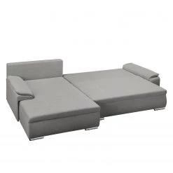 Fredriks Canapé d'angle Dengie (convertible) - Tissu structuré -Canapés Soldes Magasin ecksofa dengie mit schlaffunktion strukturstoff longchair davorstehend links platin 5055304