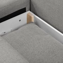 Fredriks Canapé d'angle Dengie (convertible) - Tissu structuré -Canapés Soldes Magasin ecksofa dengie mit schlaffunktion strukturstoff longchair davorstehend links platin 5055328