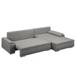 Fredriks Canapé d'angle Dengie (convertible) - Tissu structuré -Canapés Soldes Magasin ecksofa dengie mit schlaffunktion strukturstoff longchair davorstehend rechts platin 5055600