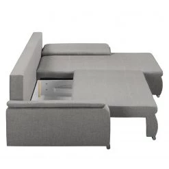 Fredriks Canapé d'angle Dengie (convertible) - Tissu structuré -Canapés Soldes Magasin ecksofa dengie mit schlaffunktion strukturstoff longchair davorstehend rechts platin 5055620