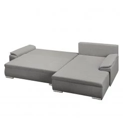 Fredriks Canapé d'angle Dengie (convertible) - Tissu structuré -Canapés Soldes Magasin ecksofa dengie mit schlaffunktion strukturstoff longchair davorstehend rechts platin 5055632