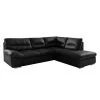 Cotta Canapé d'angle Doug - Cuir Ramsa : Noir - Méridienne longue à droite (vue de face)