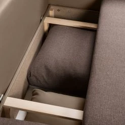 Fredriks Canapé d'angle Dublin II (convertible) - Taupe / Marron -Canapés Soldes Magasin ecksofa dublin mit schlaffunktion kunstleder stoff taupe braun 289218