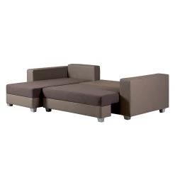 Fredriks Canapé d'angle Dublin II (convertible) - Taupe / Marron -Canapés Soldes Magasin ecksofa dublin mit schlaffunktion kunstleder stoff taupe braun 289613