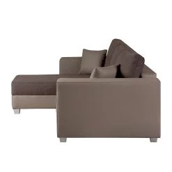 Fredriks Canapé d'angle Dublin II (convertible) - Taupe / Marron -Canapés Soldes Magasin ecksofa dublin mit schlaffunktion kunstleder stoff taupe braun 289616