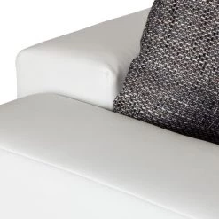 Fredriks Canapé d'angle Dublin I (convertible) - Blanc / Gris - Largeur : 254 cm -Canapés Soldes Magasin ecksofa dublin mit schlaffunktion kunstleder stoff weiss 1403291